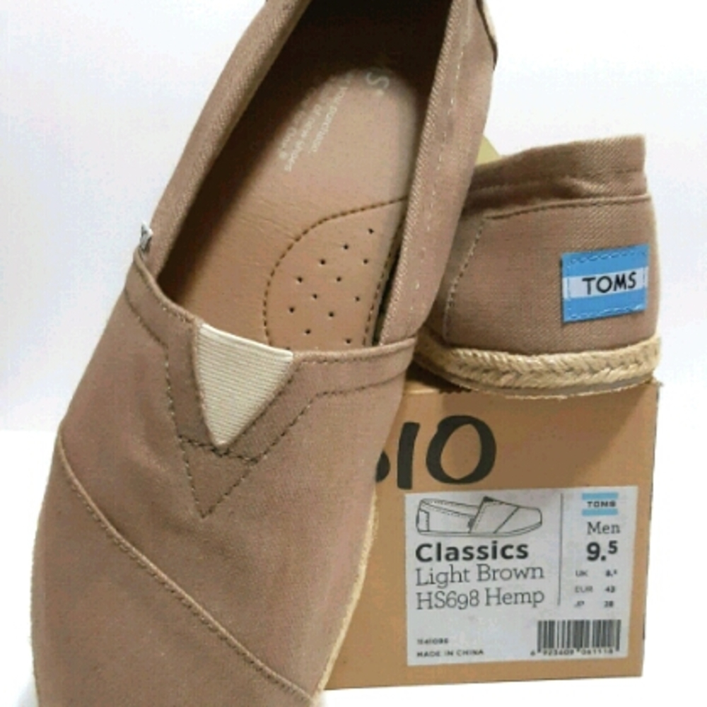 🆕️ TOMS Light Brown Hemp Men's Classics - Picture 1 of 5